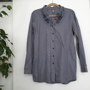 Oversized striped button up shirt